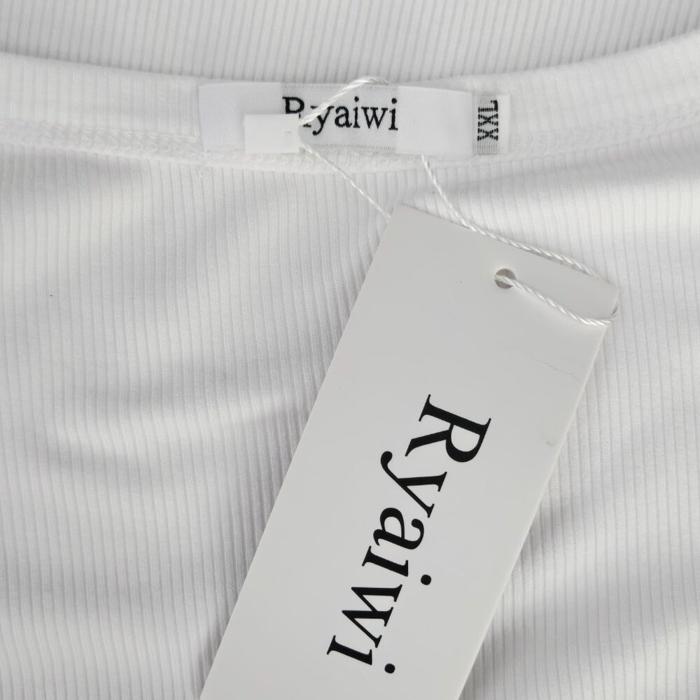 Title: NWT | Ryaiwi White Ribbed Tank Top | Scoop Neck | XXL - Picture 4 of 6